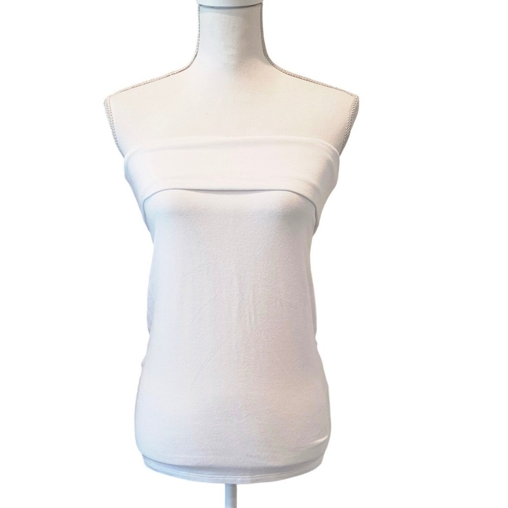 Bleusalt Tube Top Fold Over Longline White Minimalist Sustainable Size 2